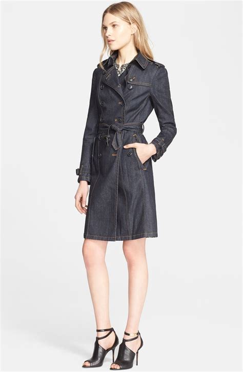 burberry denim trench coat|burberry brit trench coat women's.